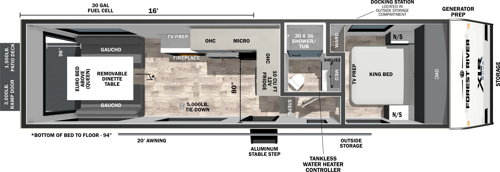 2026 XLR Boost 286B Floorplan - Forest River RV